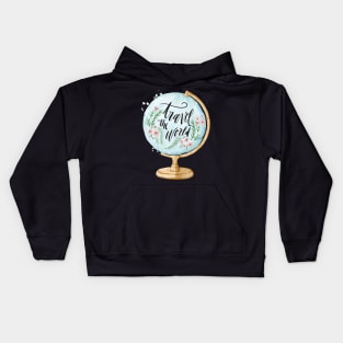 travel shirt | globe world vacation | earth traveler Kids Hoodie